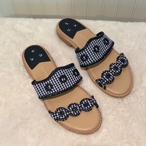 NWOT Jack Rogers Blue Gingham Women's Sandals Size 10